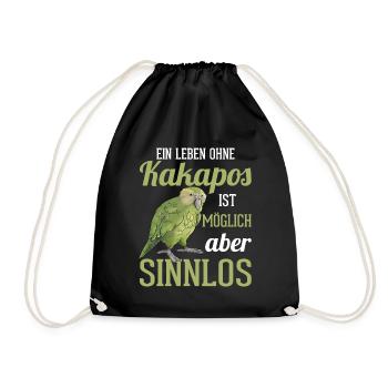 Ein Leben ohne Kakapos ist sinnlos Papagei - Turnbeutel - Schwarz - Vorne