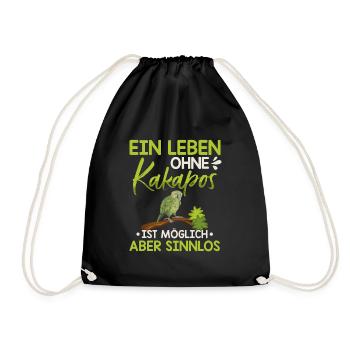 Ein Leben ohne Kakapos ist sinnlos Papagei - Turnbeutel - Schwarz - Vorne