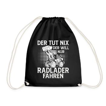 Radladerfahrer der tut nix Radlader - Turnbeutel - Schwarz - Vorne