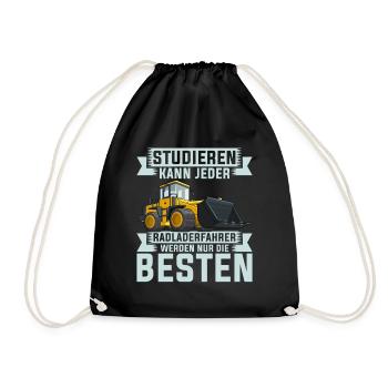 Radlader Radladerfahrer nur die Besten - Turnbeutel - Schwarz - Vorne