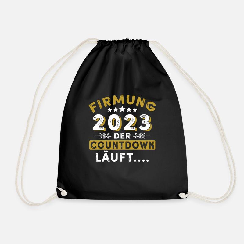 Firmung 2023 der Countdown läuft - Turnbeutel - Schwarz