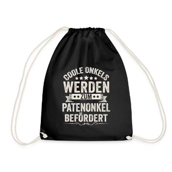 Coole Onkels werden Patenonkel Taufpate - Turnbeutel - Schwarz - Vorne