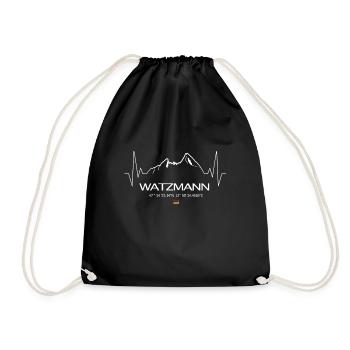 Montagne de Watzmann battement de cœur pouls ECG - Sac de sport léger - noir - Devant