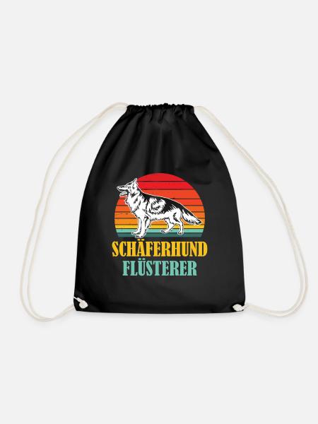 Deutscher Schäferhund Flüsterer Retro - Turnbeutel - Schwarz