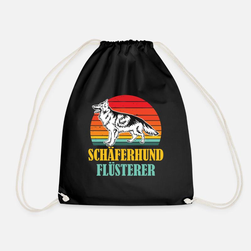 Deutscher Schäferhund Flüsterer Retro - Turnbeutel - Schwarz
