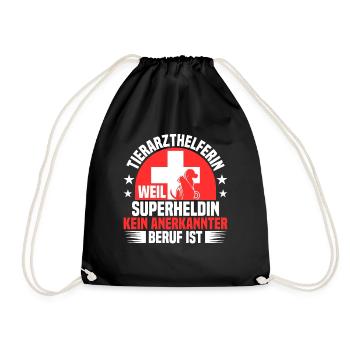 Tierarzthelferin Superheld nicht anerkannt TFA - Turnbeutel - Schwarz - Vorne