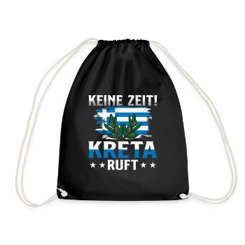 Keine Zeit Kreta ruft Griechenland Urlaub - Turnbeutel - Schwarz - Vorne