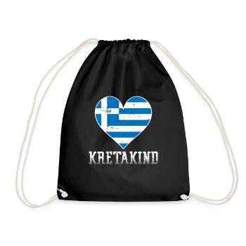 Kretakind Griechenland Urlaub Kreta - Turnbeutel - Schwarz - Vorne