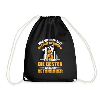 Nur die besten werden Betonbauer - Turnbeutel - Schwarz - Vorne
