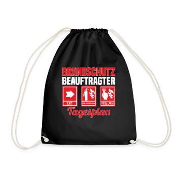 Brandschutzbeauftragter Brandschutz Tagesplan - Turnbeutel - Schwarz - Vorne