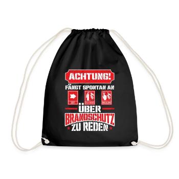 Redet Brandschutz Brandschutzbeauftragter - Turnbeutel - Schwarz - Vorne