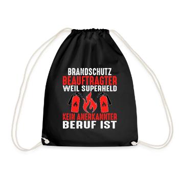 Brandschutzbeauftragter Superheld kein Beruf - Turnbeutel - Schwarz - Vorne