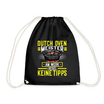 Dutch Oven Meister keine Tipps Dopfen - Turnbeutel - Schwarz - Vorne