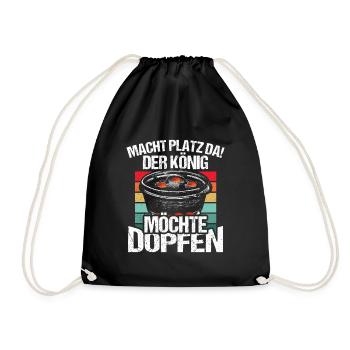 Macht platz da Dutch Oven Dopfen - Turnbeutel - Schwarz - Vorne