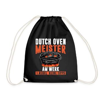 Dutch Oven Meister keine Tipps Dopfen - Turnbeutel - Schwarz - Vorne