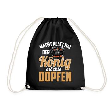 Macht platz da Dutch Oven Dopfen - Turnbeutel - Schwarz - Vorne