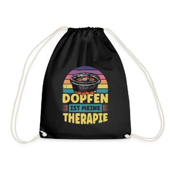Dutch Oven Dopfen ist meine Therapie - Turnbeutel - Schwarz - Vorne