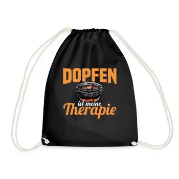 Dutch Oven Dopfen ist meine Therapie - Turnbeutel - Schwarz - Vorne