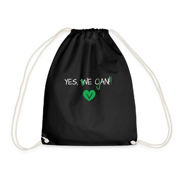 Yes We Can Vegans Vegan Animal Lover Animal - Drawstring Bag - black - Front