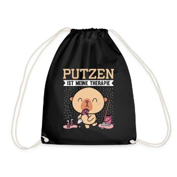 PUTZEN IST MEINE THERAPIE - Turnbeutel - Schwarz - Vorne