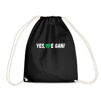 Yes We Can Veganer Vegan Tierfreund Tierschutz - Turnbeutel - Schwarz - Vorne