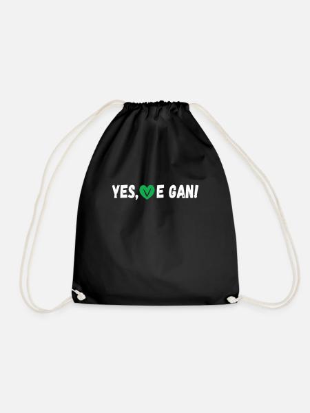 Yes We Can Veganer Vegan Tierfreund Tierschutz - Turnbeutel - Schwarz