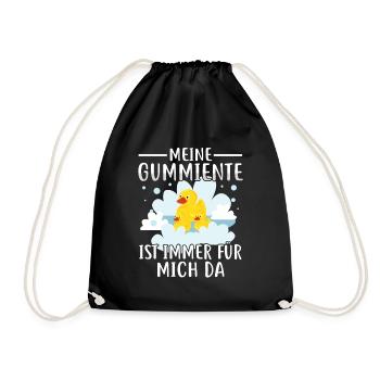 Meine Badeente ist immer für mich da - Turnbeutel - Schwarz - Vorne