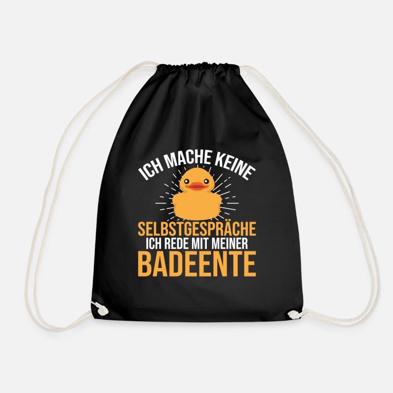 Ich rede mit meiner Badeente Gummiente - Turnbeutel - Schwarz