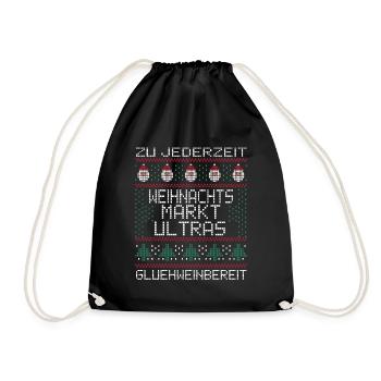 Weihnachtsmarkt Ultras Ugly Christmas Xmas Idee - Turnbeutel - Schwarz - Vorne