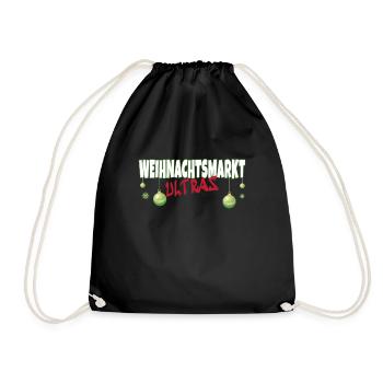 Weihnachtsmarkt Ultras Ugly Christmas Xmas Idee - Turnbeutel - Schwarz - Vorne