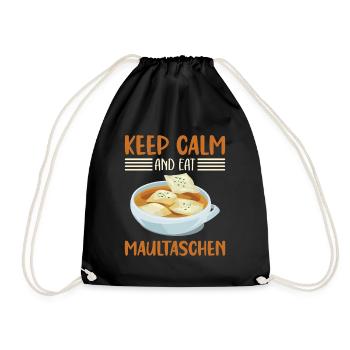 KEEP CALM AND EAT MAULTASCHEN - Turnbeutel - Schwarz - Vorne