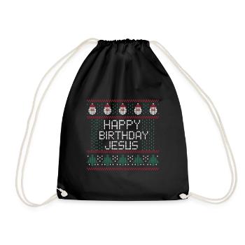 Happy Birthday Jesus Ugly Christmas - Sac de sport léger - noir - Devant