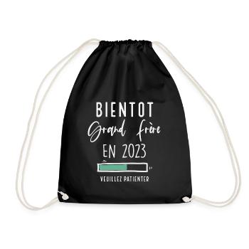 Bientôt grand frère 2023 - Sac de sport léger - noir - Devant