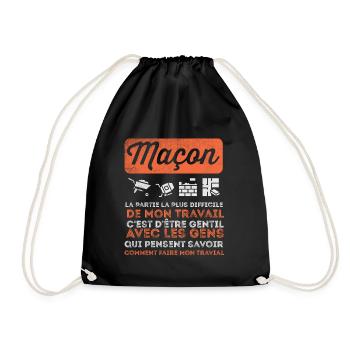 Maçon Maçonnerie Humour Macon - Sac de sport léger - noir - Devant