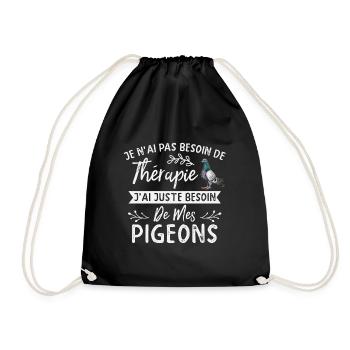 Pigeon, pigeon, colombophile, pigeons, course - Sac de sport léger - noir - Devant