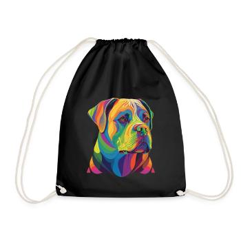 Bunte Amerikanische Bulldogge Männer Frauen - Turnbeutel - Schwarz - Vorne