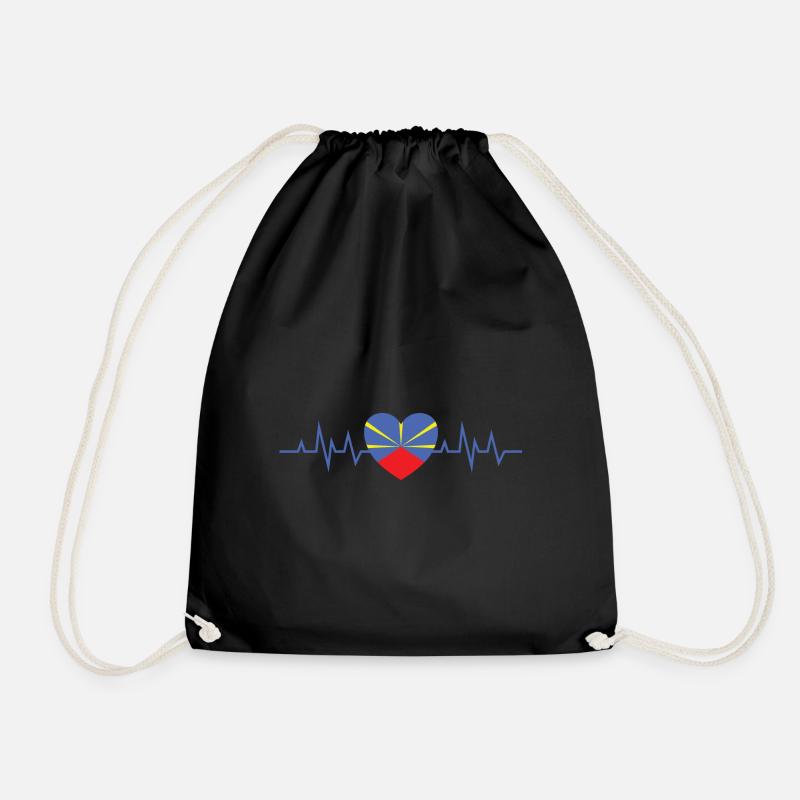 Idee cadeau souvenir drapeau de la Réunion 974 - Sac de sport léger - noir