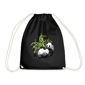 Panda_TS - Drawstring Bag - black - Front