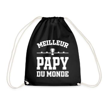 Meilleur Papy du Monde Papy Fête des Grands Pères - Sac de sport léger - noir - Devant