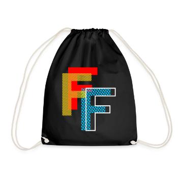 The F - Drawstring Bag - black - Front