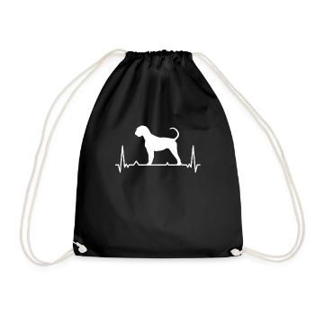 Heartbeat heartbeat Giant Schnauzer dog owner - Drawstring Bag - black - Front