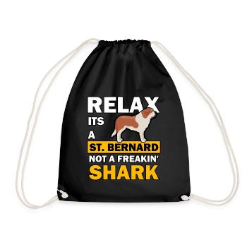 Relax its a ST.BERNARD not a freakin shark - Drawstring Bag - black - Front