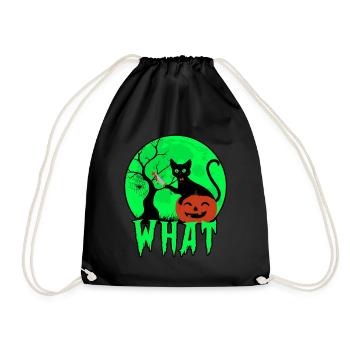 Quel chat avec un couteau, chat effrayant avec un couteau Halloween - Sac de sport léger - noir - Devant