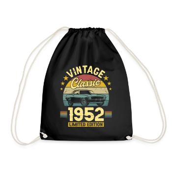 Vintage 1952 Original Anniversary 70 Years - Drawstring Bag - black - Front