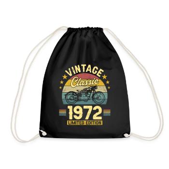 51st Anniversary 1972 Biker 51 Years Anniversary - Drawstring Bag - black - Front