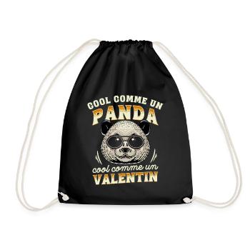 Cool Comme Un Panda, Cool Comme Un Valentin - Sac de sport léger - noir - Devant