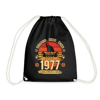 Viking Vintage 1977 45 Jahre Jubiläum - Turnbeutel - Schwarz - Vorne
