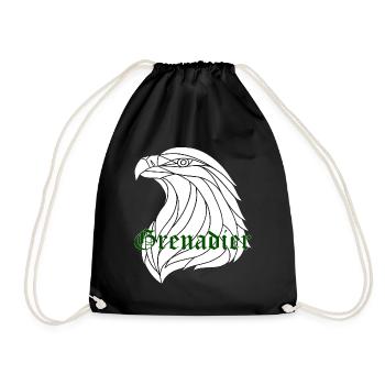 Panzergrenadier Grenadier Adler Soldat Geschenk - Turnbeutel - Schwarz - Vorne