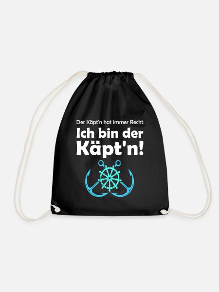 Kapitän maritime maritim Boot Geschenk - Turnbeutel - Schwarz