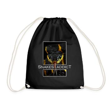 Snakes addict - Drawstring Bag - black - Front